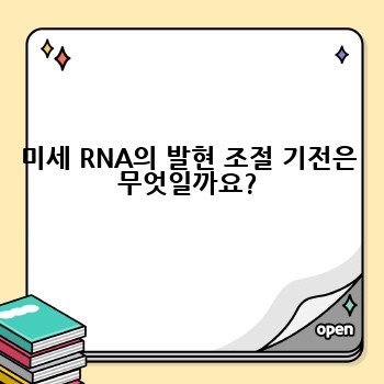 미세 RNA의 발현 조절 기전은 무엇일까요?
