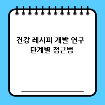 건강 레시피 개발 연구  단계별 접근법