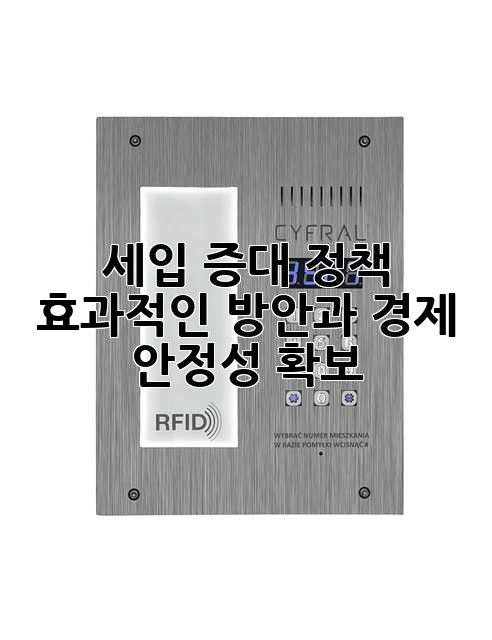 세입 증대 정책: 효과적인 방안과 경제 안정성 확보