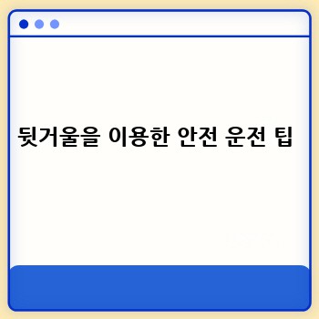 내 차의 눈, 자동차 뒷거울 완벽 가이드