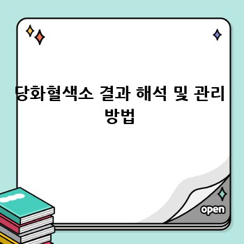 당화혈색소 결과 해석 및 관리 방법