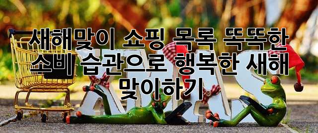 새해맞이 쇼핑 목록: 똑똑한 소비 습관으로 행복한 새해 맞이하기!