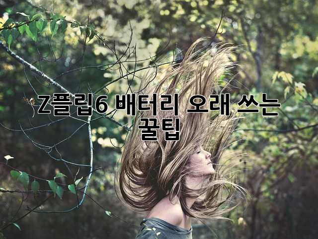 Z플립6 배터리 오래 쓰는 꿀팁! 🔋