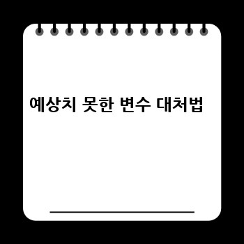예상치 못한 변수 대처법 