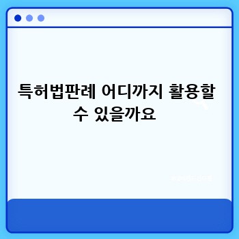 특허법판례 어디까지 활용할 수 있을까요 