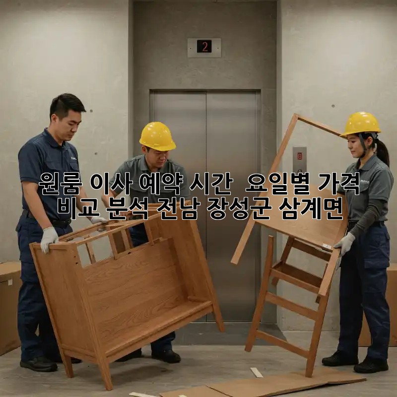 원룸 이사 예약: 시간 & 요일별 가격 비교 분석 (전남 장성군 삼계면)